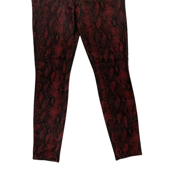 Paige Hoxton Skinny Jeans 31 Red Black Coated High Rise Stretch Chic - Picture 4 of 8